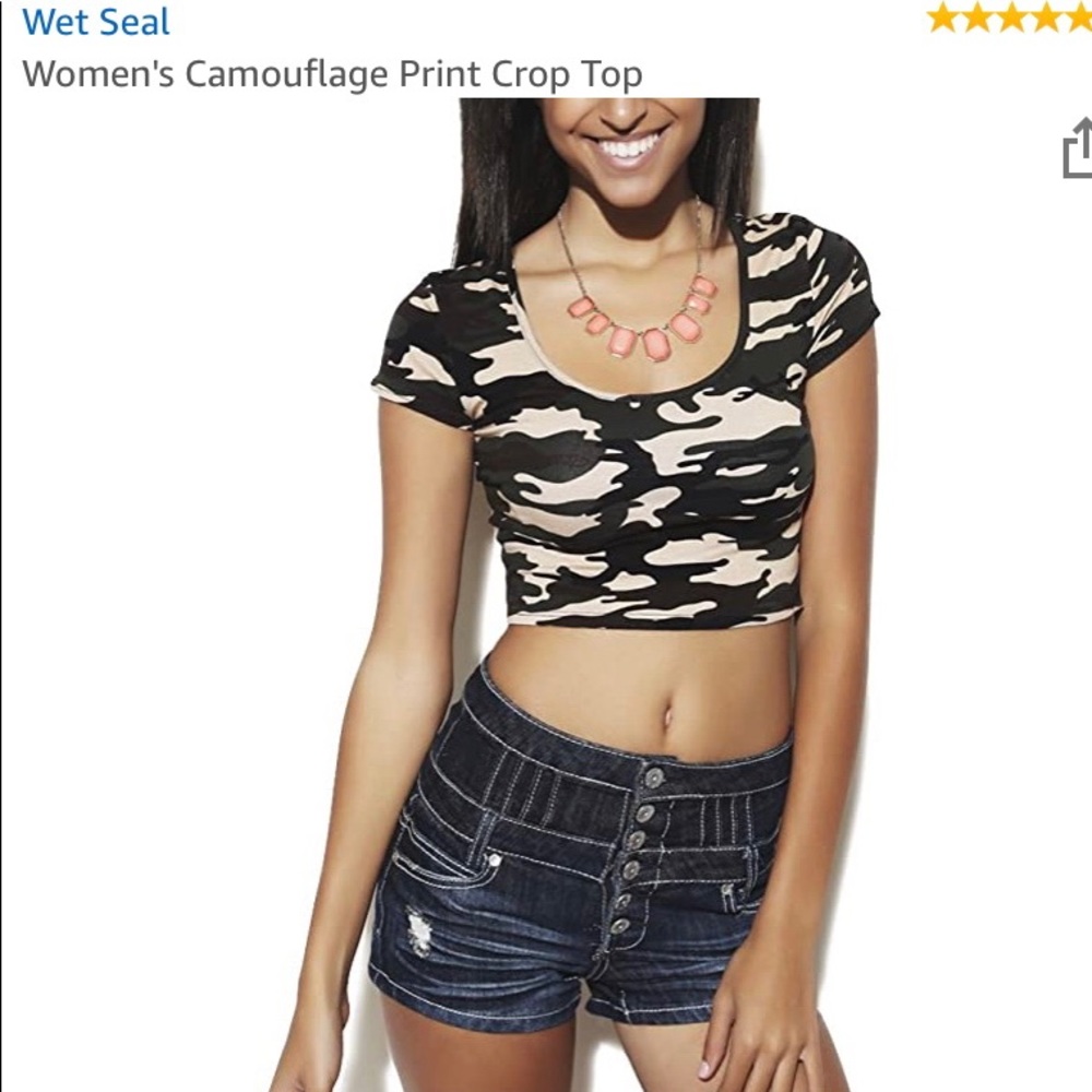 CAMO CROP T-SHIRT TOP